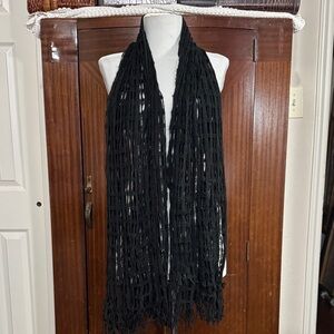 Black Open Weave Scarf